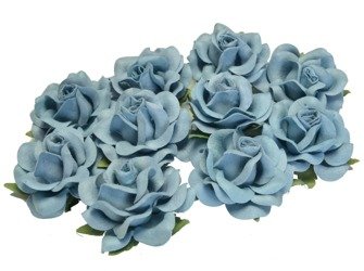 Błękitne Trellis róże - średnie 3,5cm 10szt IAR