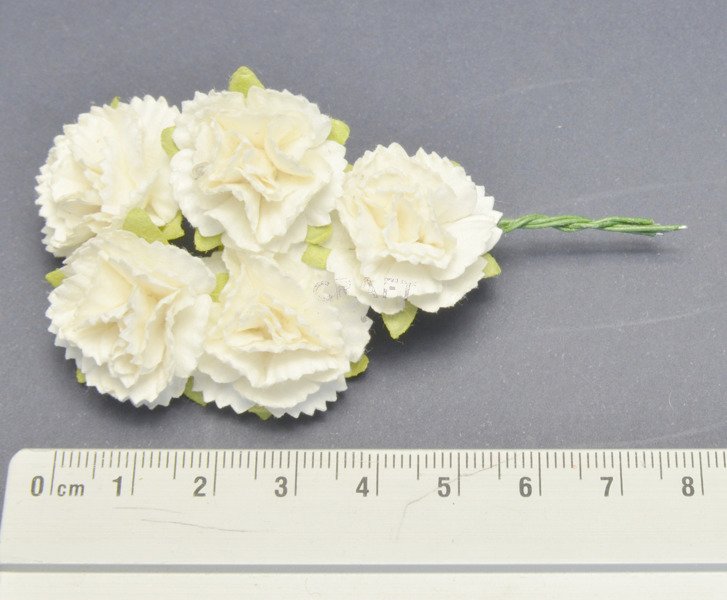 Zestaw kwiatów papierowych białe 